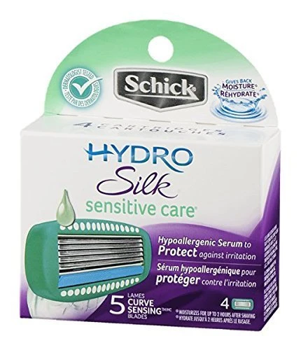 Expertly Made Schick Hydro Silk Sensitive Care Curve Sensing Blades 4 counts Solid