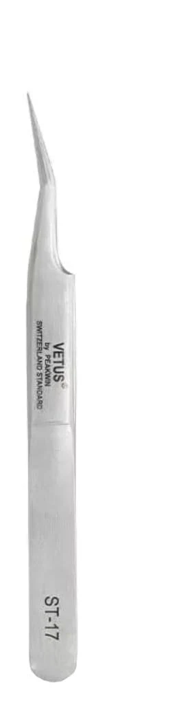 Crafted Alluring Slighty Curved St-17 Tweezers for Eyelash Extension By Vetus High-Performance