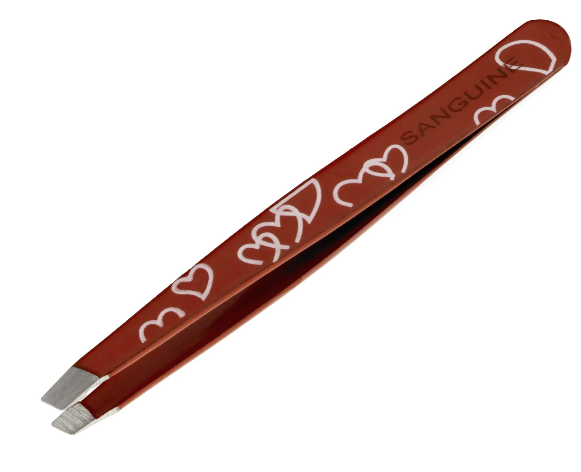 Premium Professional Eyebrow Tweezers Slanted Hair Removal Tweezers Purple Heart Tweezer Red-Hearts Trusted
