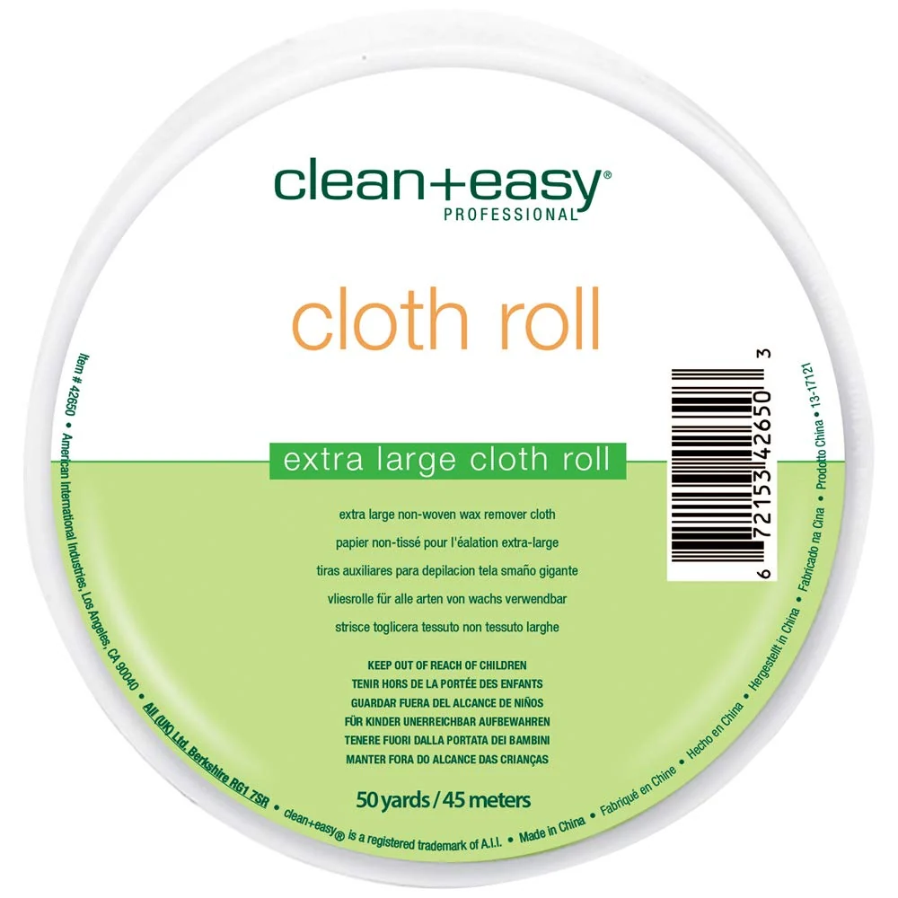 Secure Clean Easy Extra Large Cloth Wax Strips Roll - Non-Woven Epilating Roll for Hair Removal Muslin Wax Strips for Body Legs 50 Yards Verified