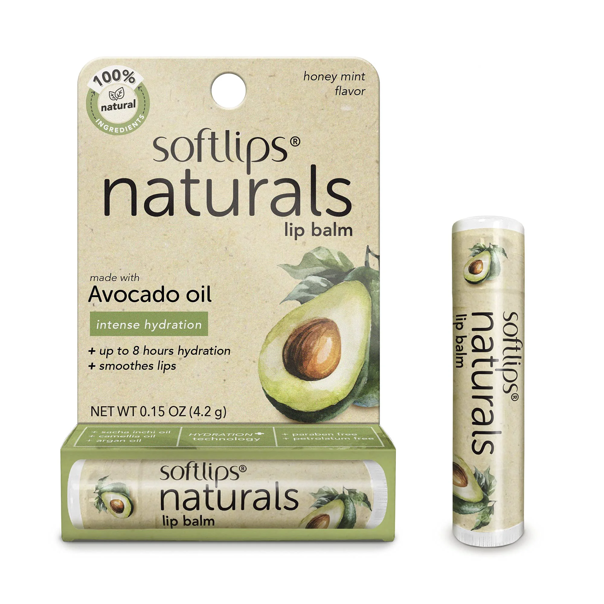Next-Generation Softlips Natural with Avocado Oil Lip Balm Pack of 3 Artisan