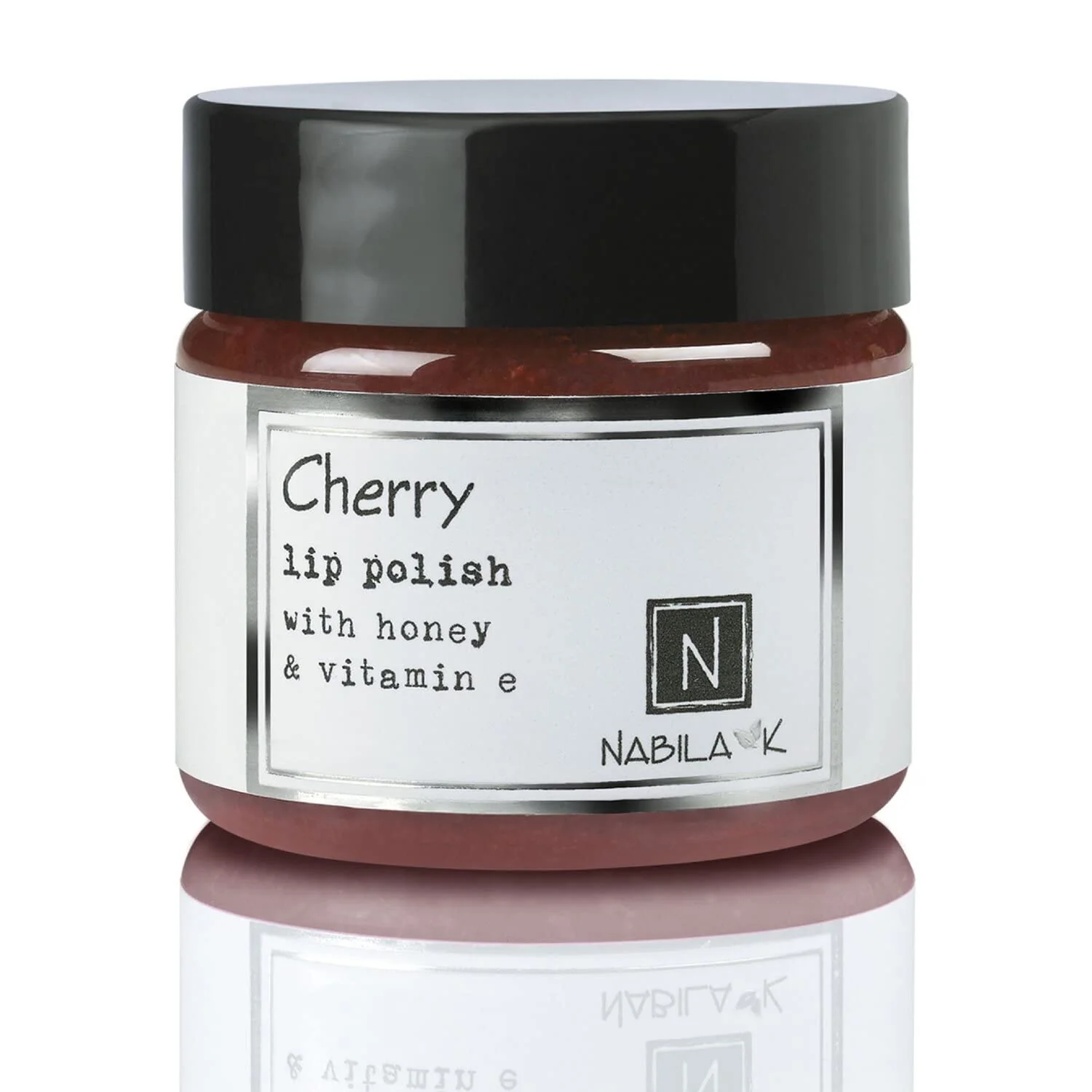 Verified Cherry Lip Polish 1 oz by Nabila K - Hydrating Lip Exfoliator Moisturizer with Honey and Vitamin E for Dry and Chapped Lips - Cruelty- Breathable