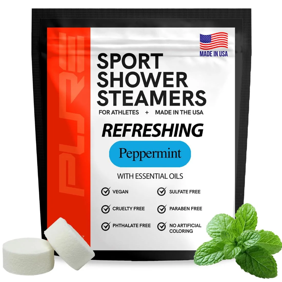 Artisan Pure Refreshing Sport Shower Steamers - Peppermint Made in USA with Natural Minty and Eucalyptus Essential Oil Gifts for Runners Muscle Recovery Expertly Made