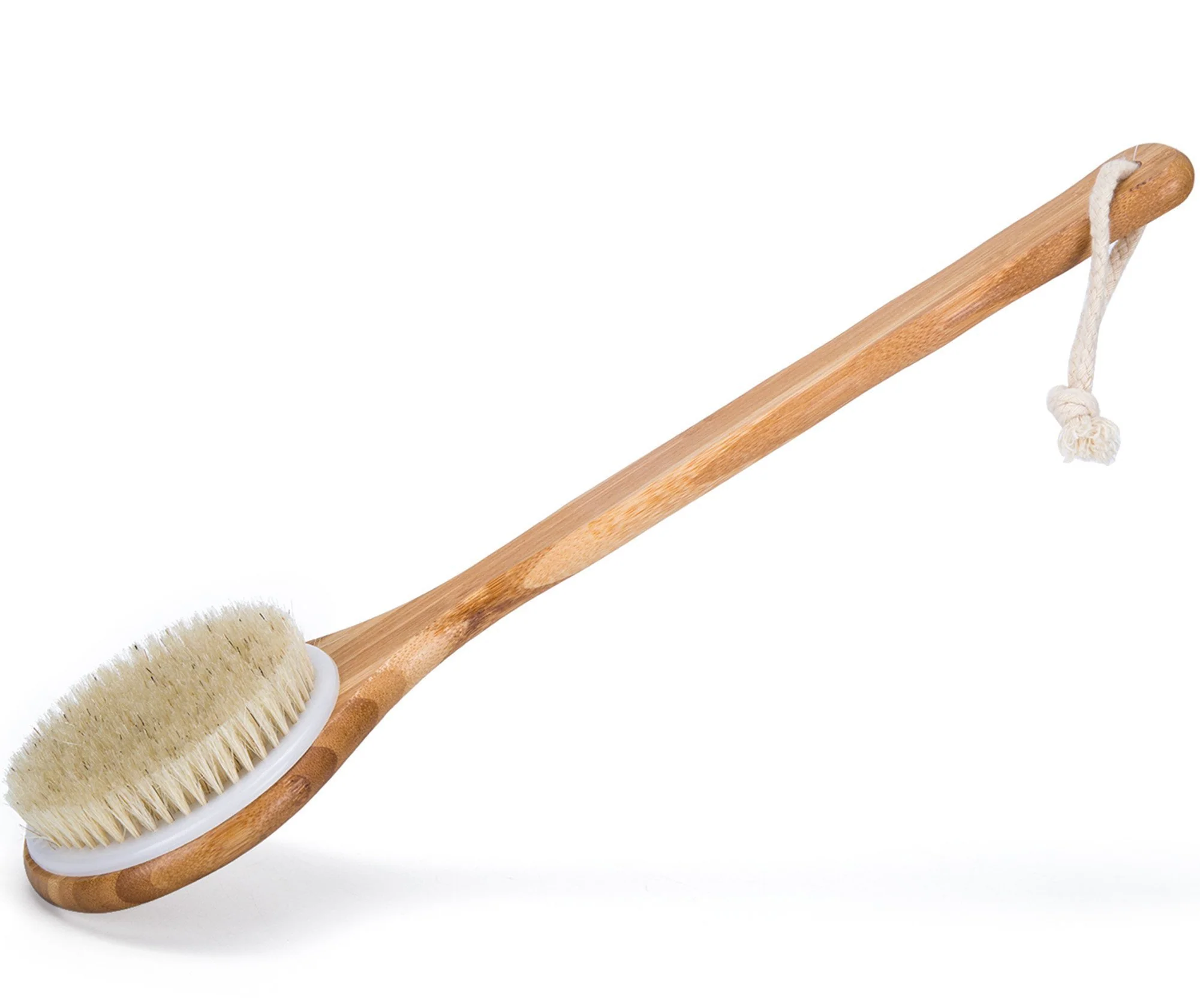 Lightweight Janrely Bath Dry Body Brush Natural Bristles Back Scrubber With Long Wooden Handle For Cellulite And Exfoliating Breathable