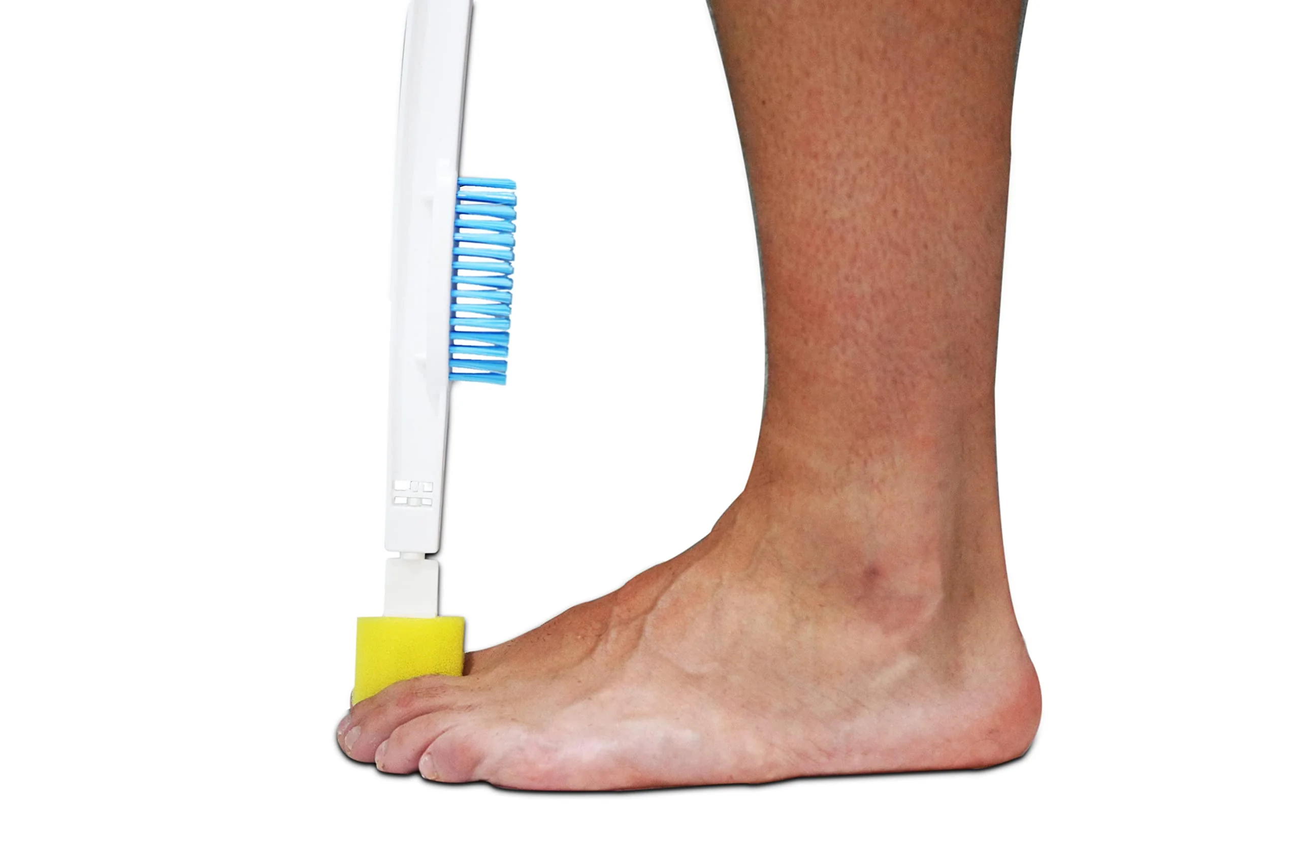 Flexible KMINA Long Handled Foot Brush and Toe Cleaner for Disabled Toe Cleaners Between Toes Brush for Seniors Long Reach Foot Scrubber Includes Spare Parts Detailed