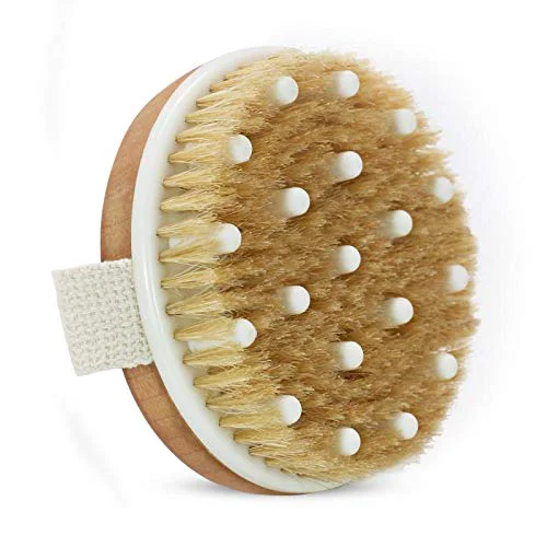 Practical Dry Brushing Body Brushes- Round Exfoliating Brush for Cellulite and Lymphatic Drainage Massager and Body Exfoliating Improve Your Circulation-Soft Top-Quality