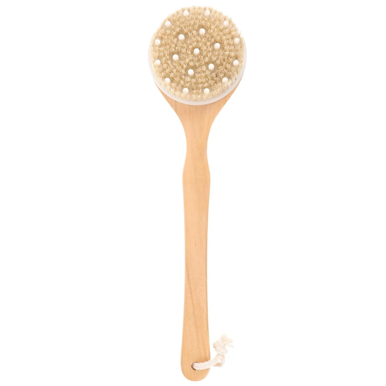Elegant Mipcase Long Handle Bath Body Brush with Natural Boar Bristles 41.5x11cm Dry Skin Exfoliator and Massage Scrubber for Cellulite Suitable for Shower Soft