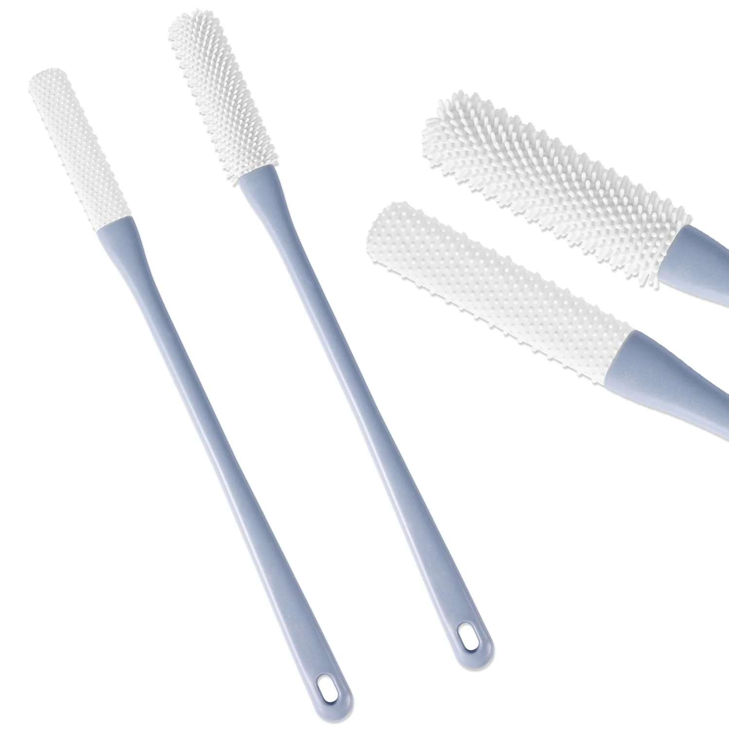 Environmentally Friendly 2pcs Toe Seam Massage Brush for Shower Long Handle Foot Scrubber Brush Soft Rubber Foot File Between the Toe Gap Cleaning Brush Foot Applicator Genuine