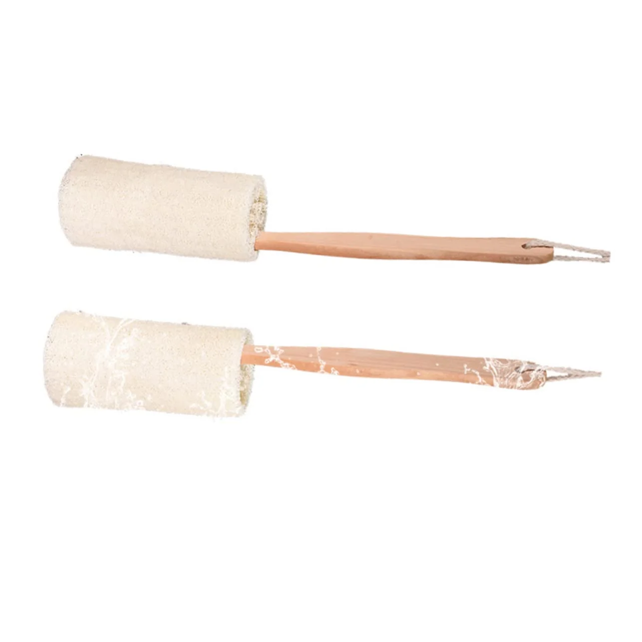 Solid OUNONA Natural Exfoliating Shower Brush with Long Wooden Handle Raw Wood Body Scrubber Loofah for Gentle Bathing and Smooth Skin Suitable for Oily Elite