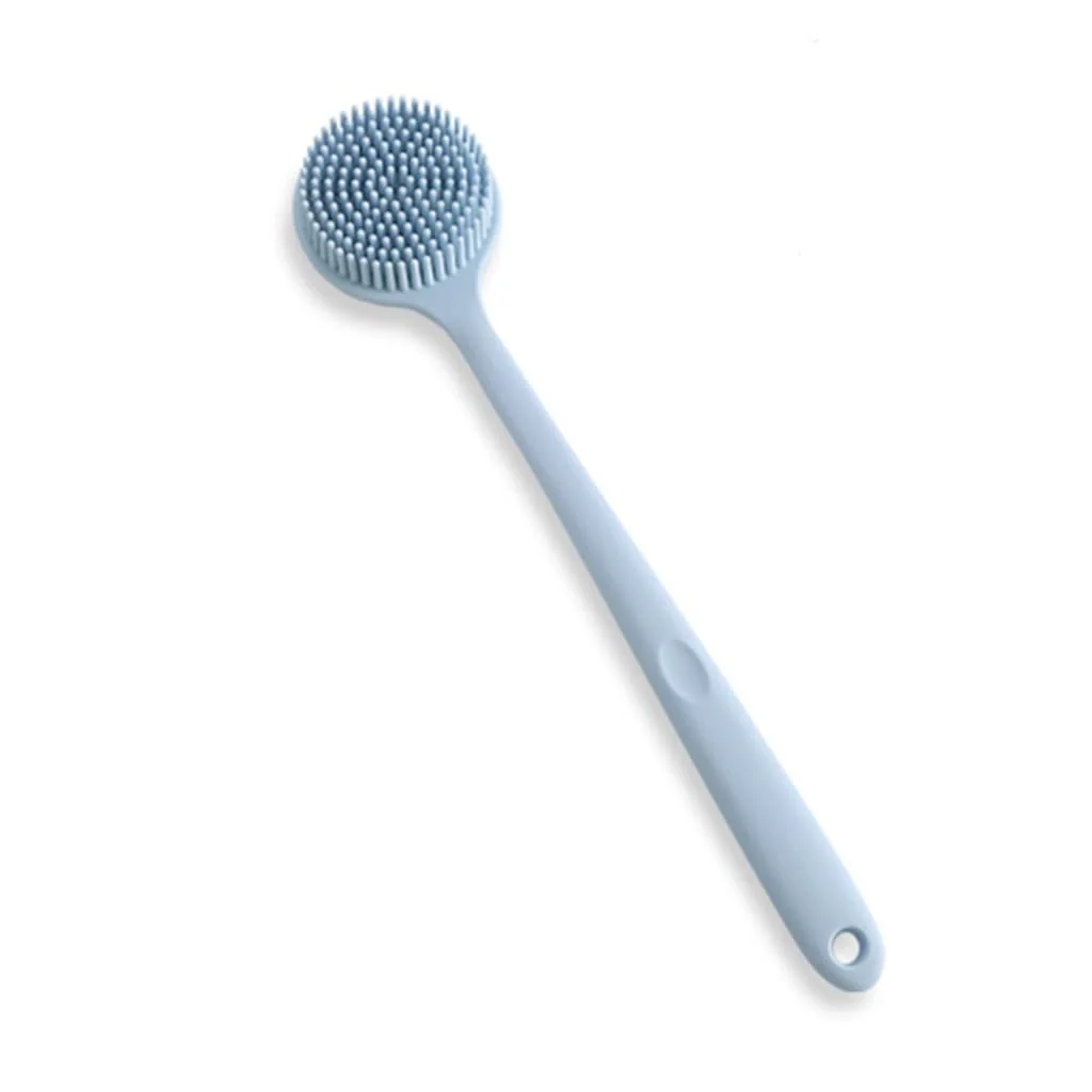 Selected QR-BHRTY Bath Brush Double Sided Silicone Back Scrubber Bath Shower Long Handle Body Massage Brush Deep Blue Innovative