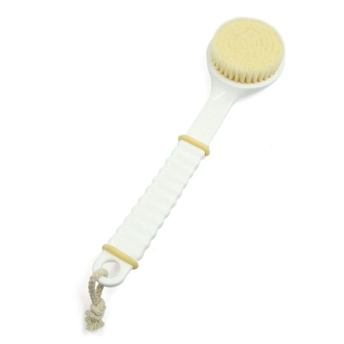 Unique Ruilogod White Beige Soft Bristle Good Performance Handle Body Brush Shower Scrubber 12.2inch id cf8 ab0 c7e 986 82e Easy-to-Use