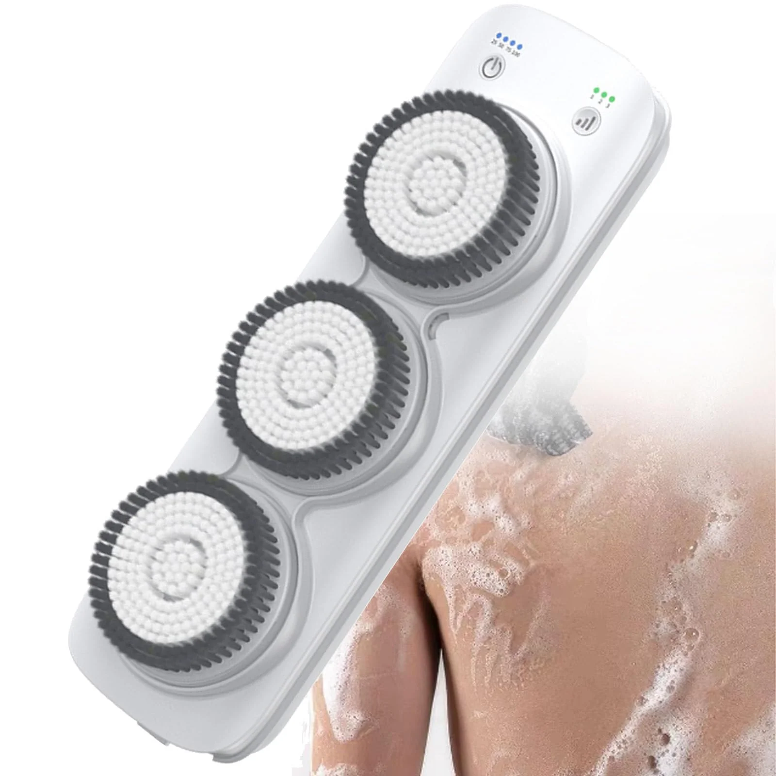Flexible Rotating Body Brush Electric Wall Mounted Back Bath Brush Exfoliating Bath Wash Pad Automatic Rota-Tion Deap Clean Skin 220V Smart