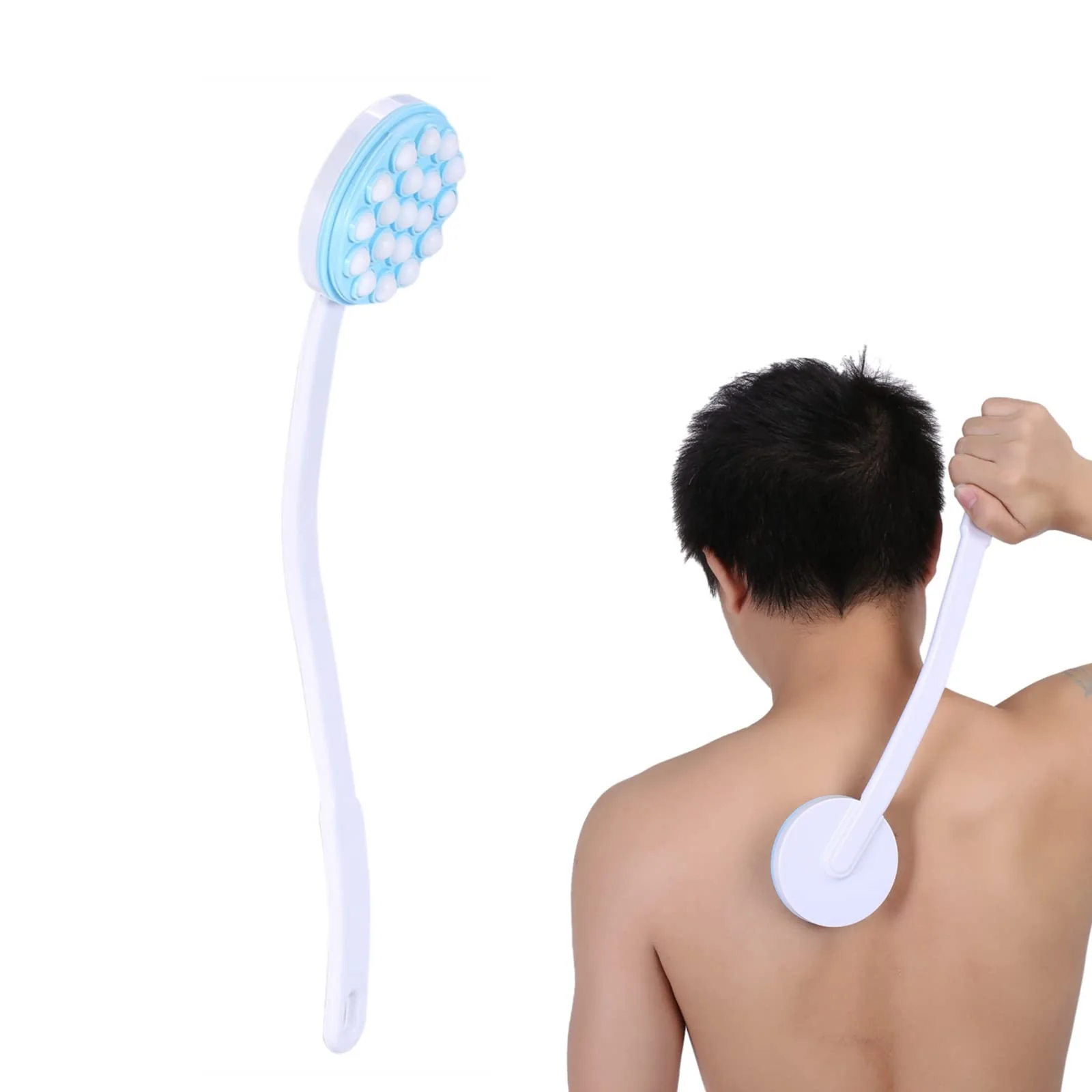 Minimalist Long Handled Lotion Applicator - Non-Toxic Body Bath Massager with Rotating Balls for Comfortable Application and Deep Tissue Massage - I Organic