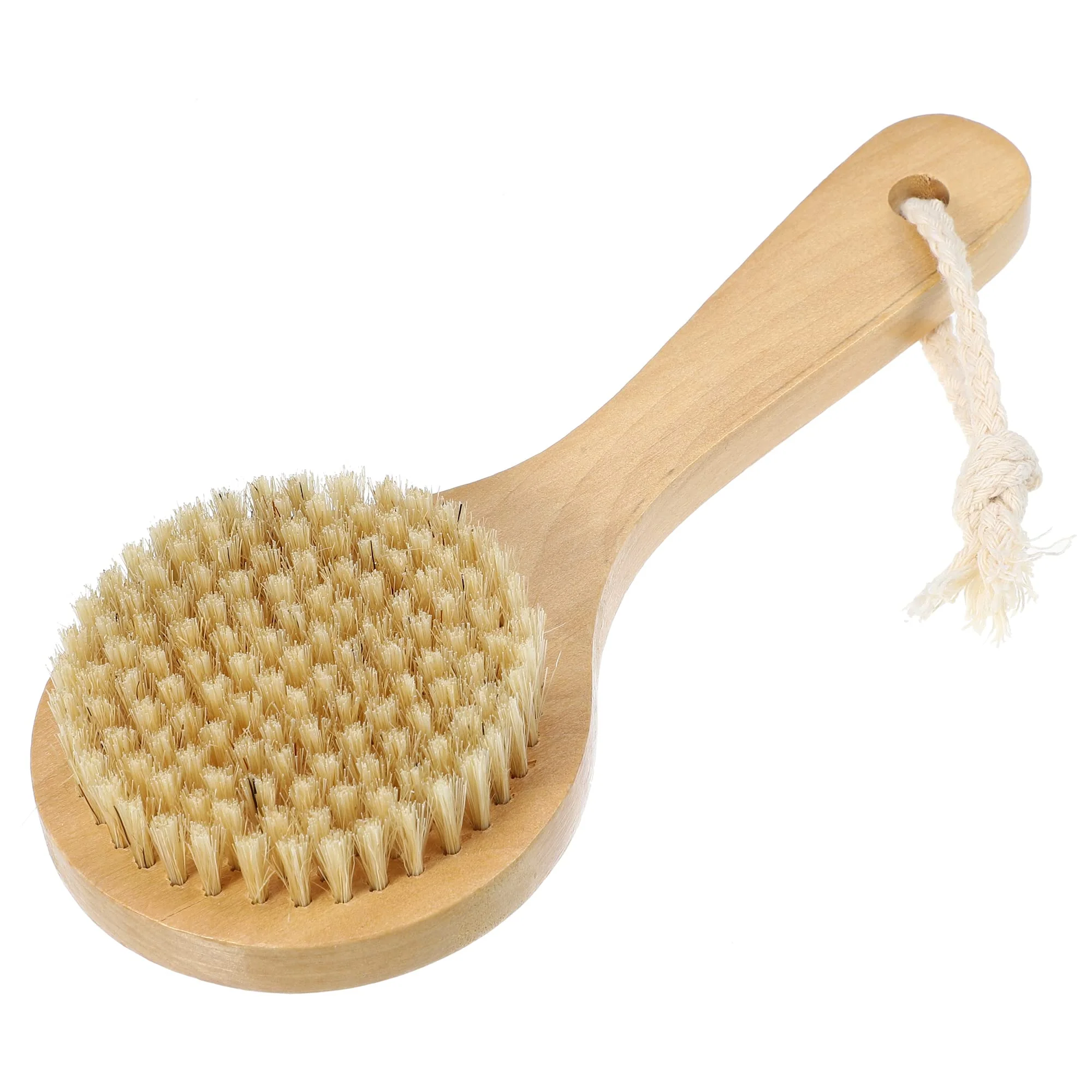 Exclusive VOCOSTE 1 Pcs Bath Brush Back Scrubber Wood for Shower with Short Handle Brown 7.9 Inches Solid