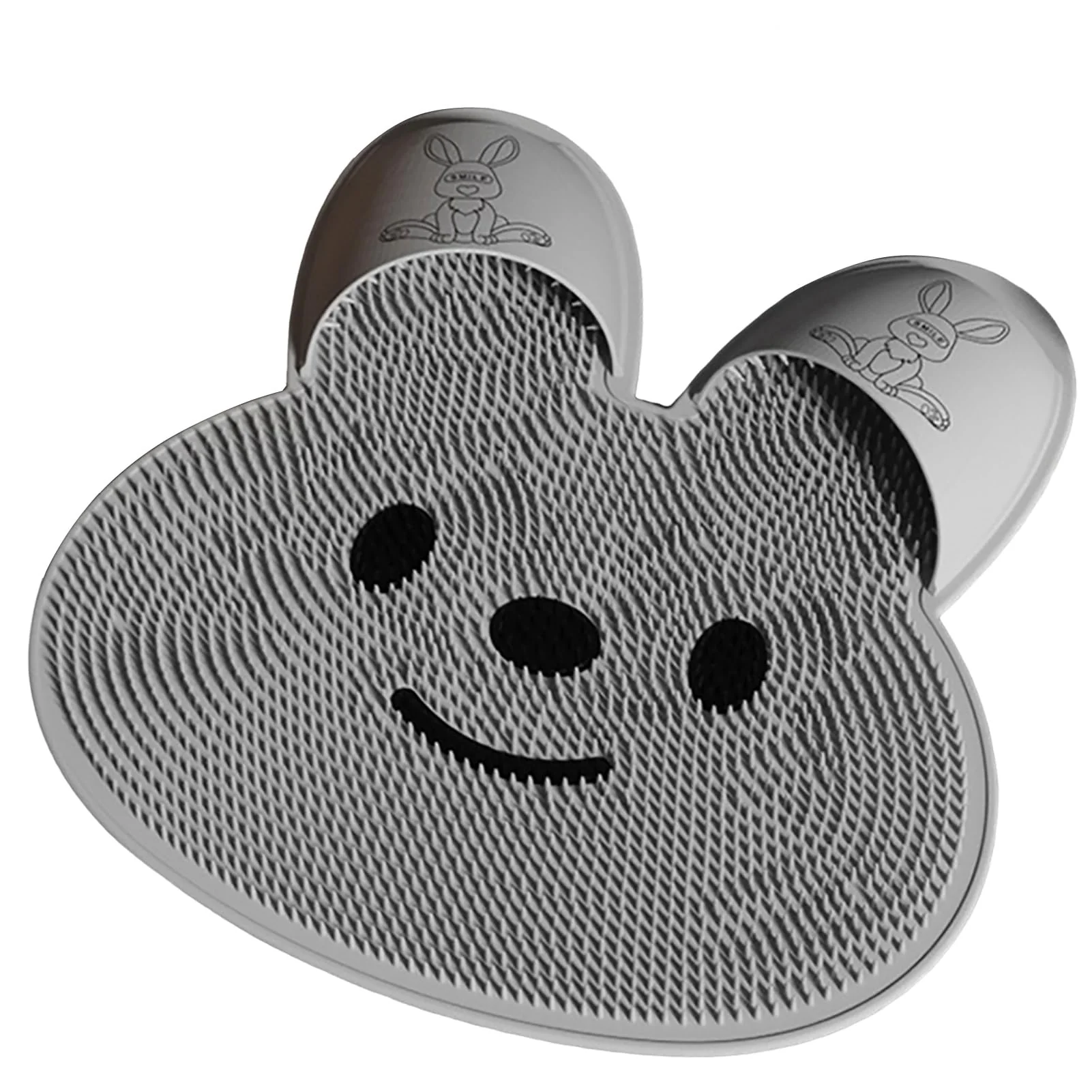 Detailed VEAREAR Bunny Shower Foot Scrubber Mat Silicone Foot Scrubber in Shower Anti-Slip Ergonomic Foot Mat for Shower Bath Foot Scrubber Dead Skin Trusted