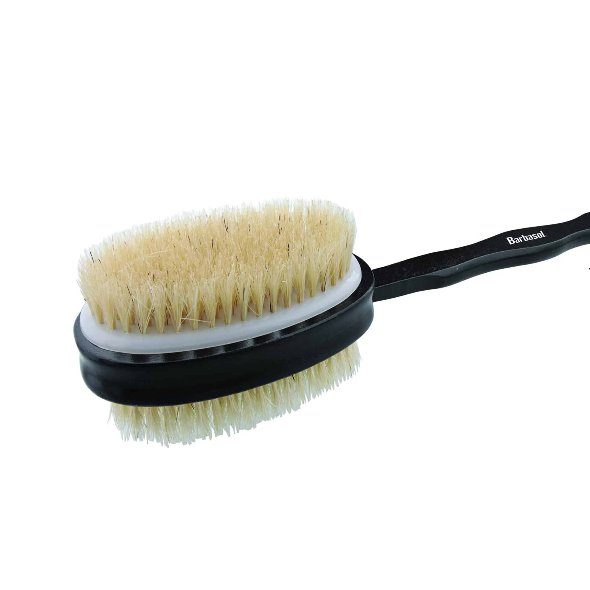 Refined Barbasol Bath Brush for Back and Body Works Wet or Dry On Your Skin Dual-Sided with Soft Stiff Bristles for Cleaning and Exfoliation Specialty