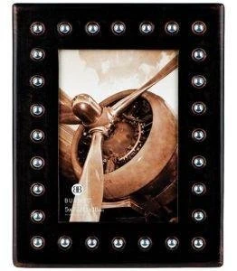 Recyclable Vintage Industrial Metal with Polished Accents 4x6 frame by Burnes - 4x6 Refined
