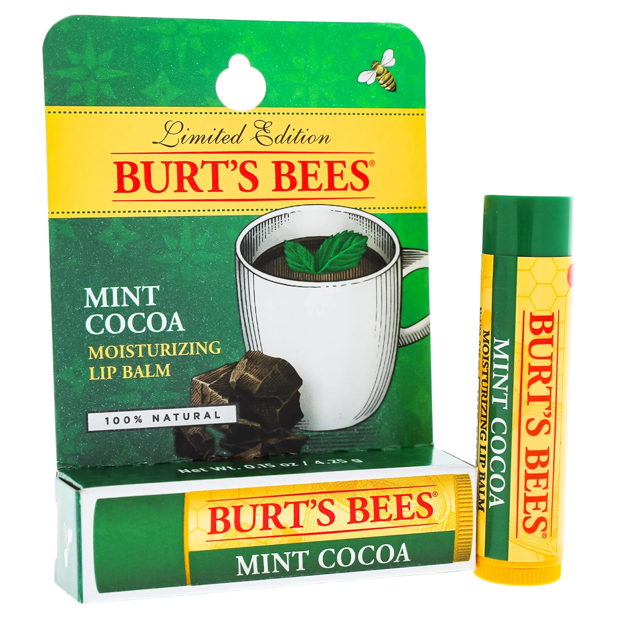 Sophisticated Burt's Bees Lip Balm Blister Mint Cocoa 0.15 Ounce Smart