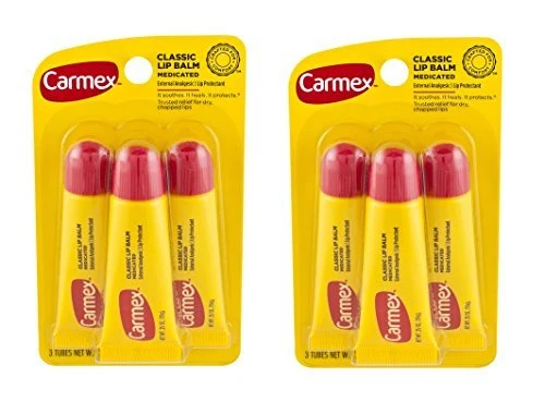 Recyclable Carmex Lip Balm Tube Classic Medicated 0.35 Ounce 6 Tubes Eco-Friendly