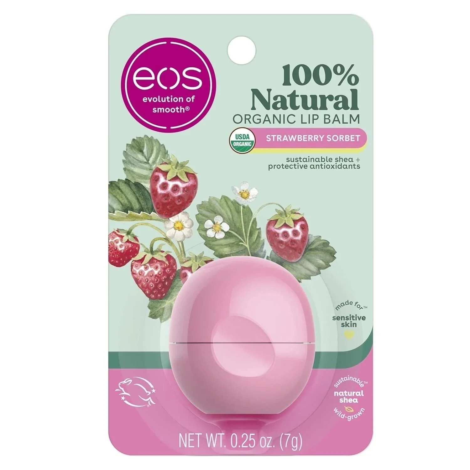 Carefully Designed eos Smooth Lip Balm Sphere Strawberry Sorbet 0.25 Oz. Stylish