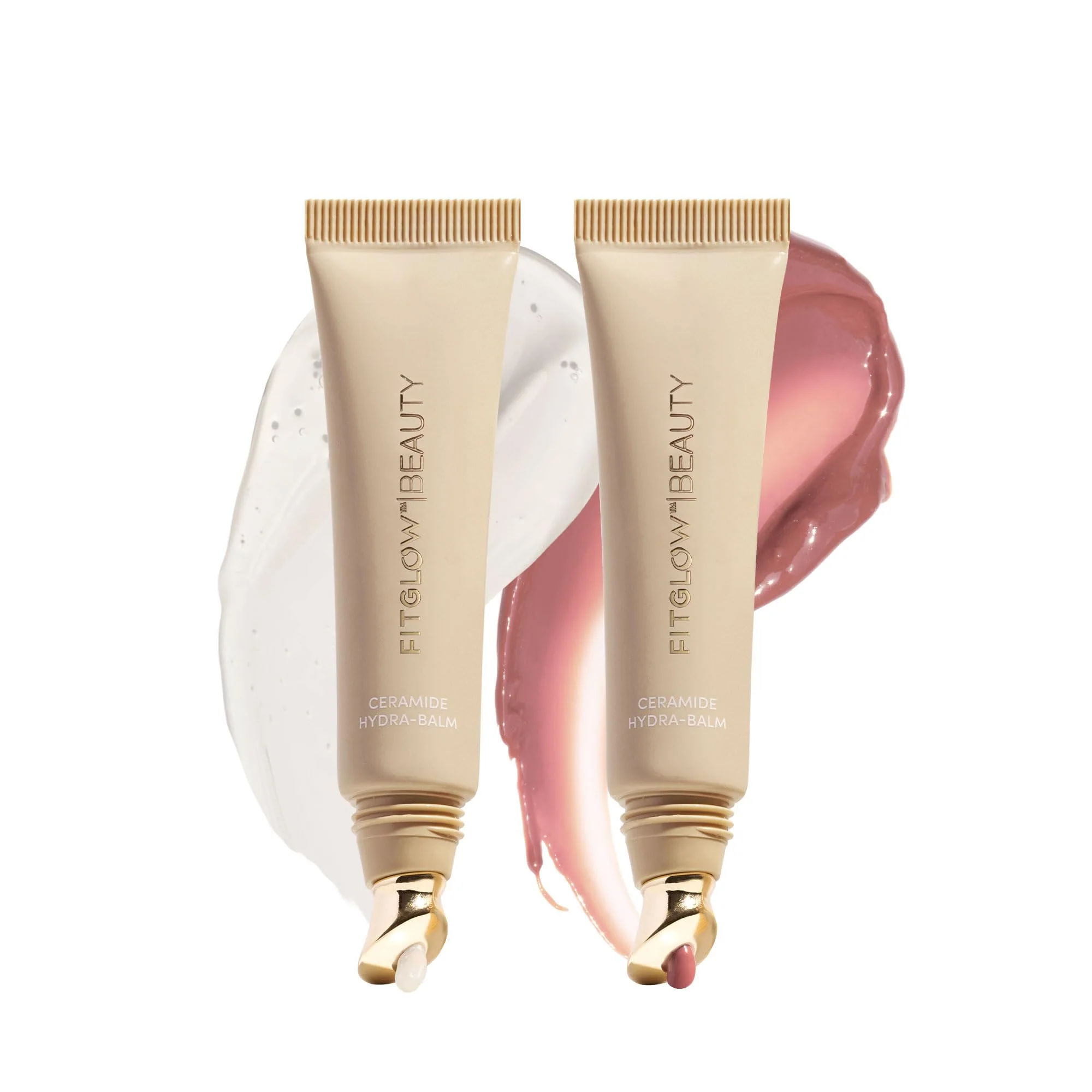 Secure Fitglow Beauty Ceramide Hydra-Balm Duo - 2-Pack Lip Skin Barrier Skincare with Ceramides Plant Collagen - 24-Hour Hydration Anti-Aging Repair Lightweight