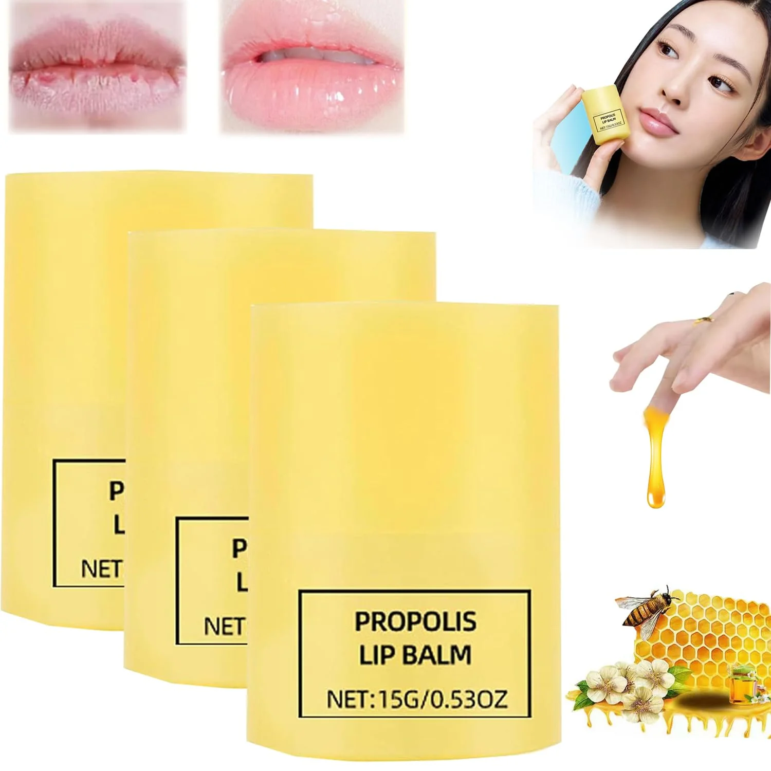 Powerful Honey Moisture Deep Nourishing Lip Balm Honey Lip Balm Moisture Lip Balm Deep Nourishing Repair Soft Lips Daily Moisturizing Lip Balm Honey Genuine