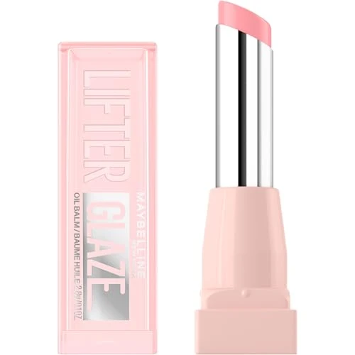Fast MAYBELLINE Lifter Glaze Oil Balm with Hyaluronic Acid and Hydrating Oil Blend Lip Balm with 24HRs of Smooth Moisturizing Shine Pink Drip Sheer Breathable