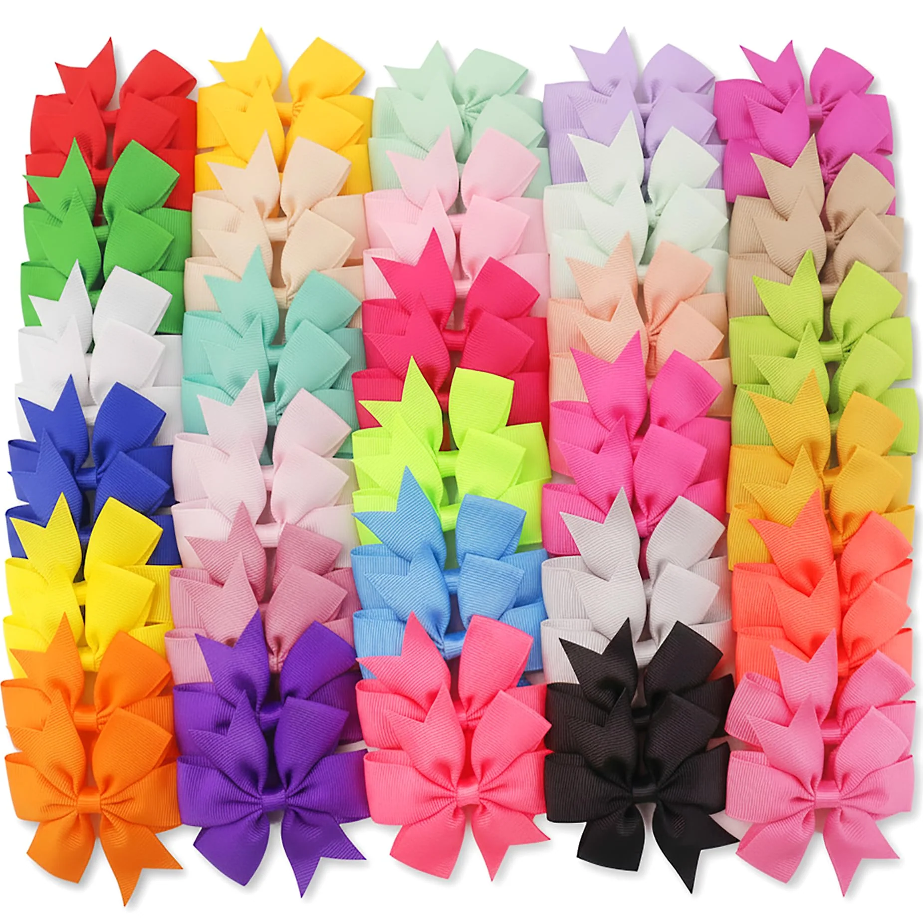 Fast 60Piece Grosgrain Ribbon Pinwheel Hair Bows Boutique Bow Alligator Clips For Girls Toddlers Teens Gifts In Pairs Fashionable