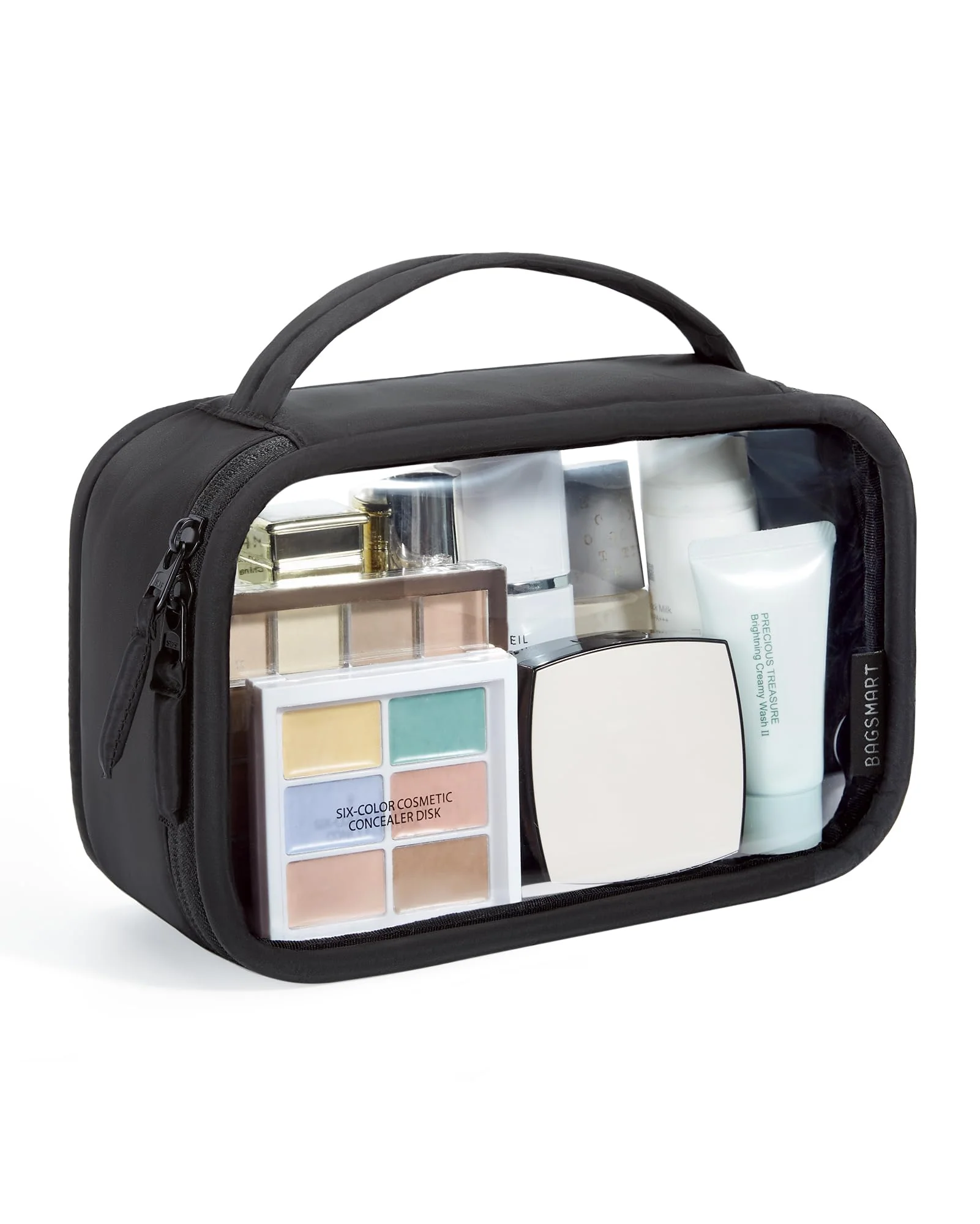Relaxed BAGSMART TSA- Toiletry Bag Large Opening Clear Makeup Bag with Handle Quart Sized Travel Toiletry Bag Carry-On Airline Compliant for Men Refined