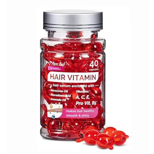 Elite Hair Oil Capsules - Hair Vitamins A E Pro B5 - Serum Enriched with Argan Oil Macadamia Avocado Oils Moroccan Oil for All Hair Types Frizzy Casual