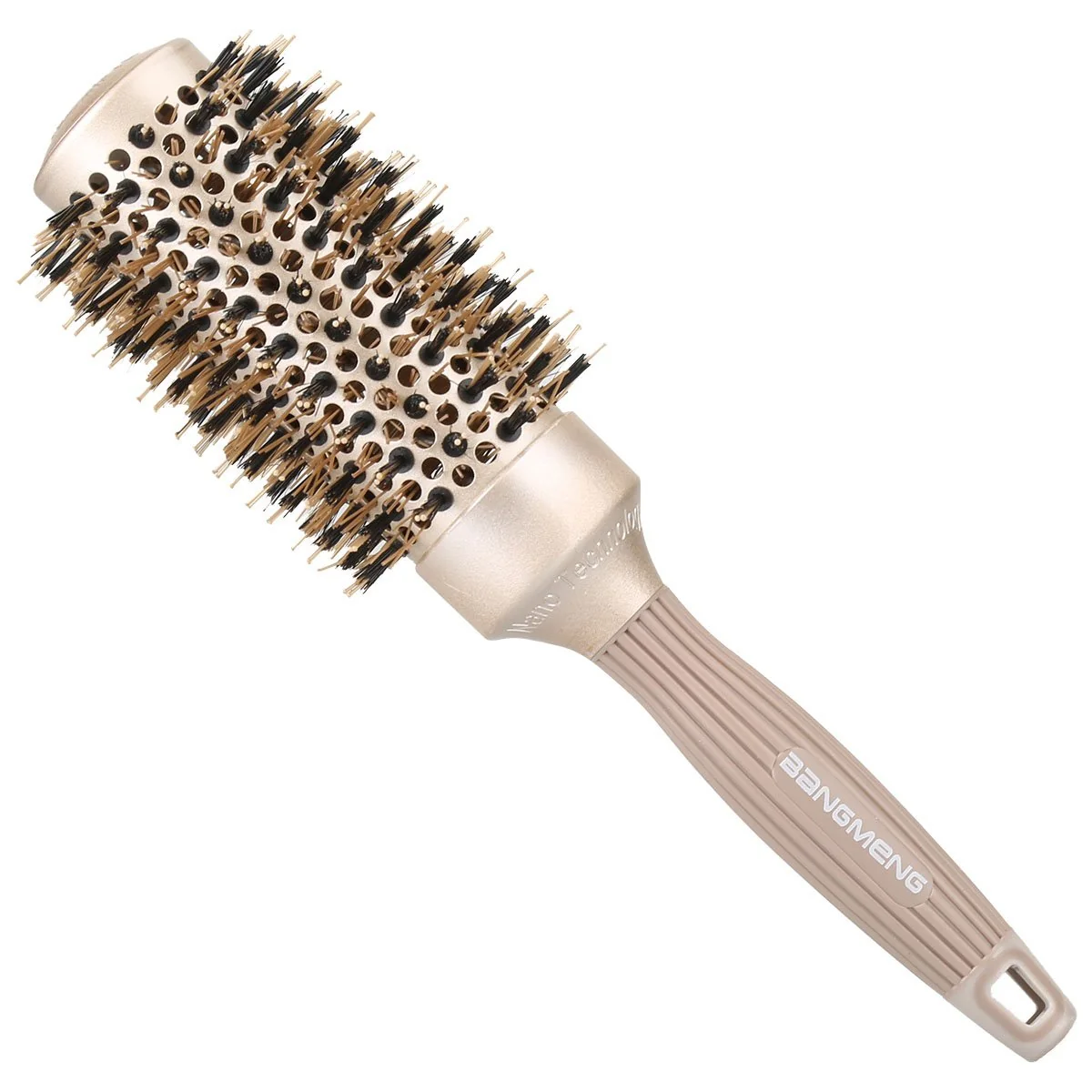 Professional BANGMENG Round Brush Blow Out with Boar Bristles Nano Thermal Ceramic Ionic Round Hair Brush for Women Blow Drying Enhance Texture for Styling 1.75 Next-Generation