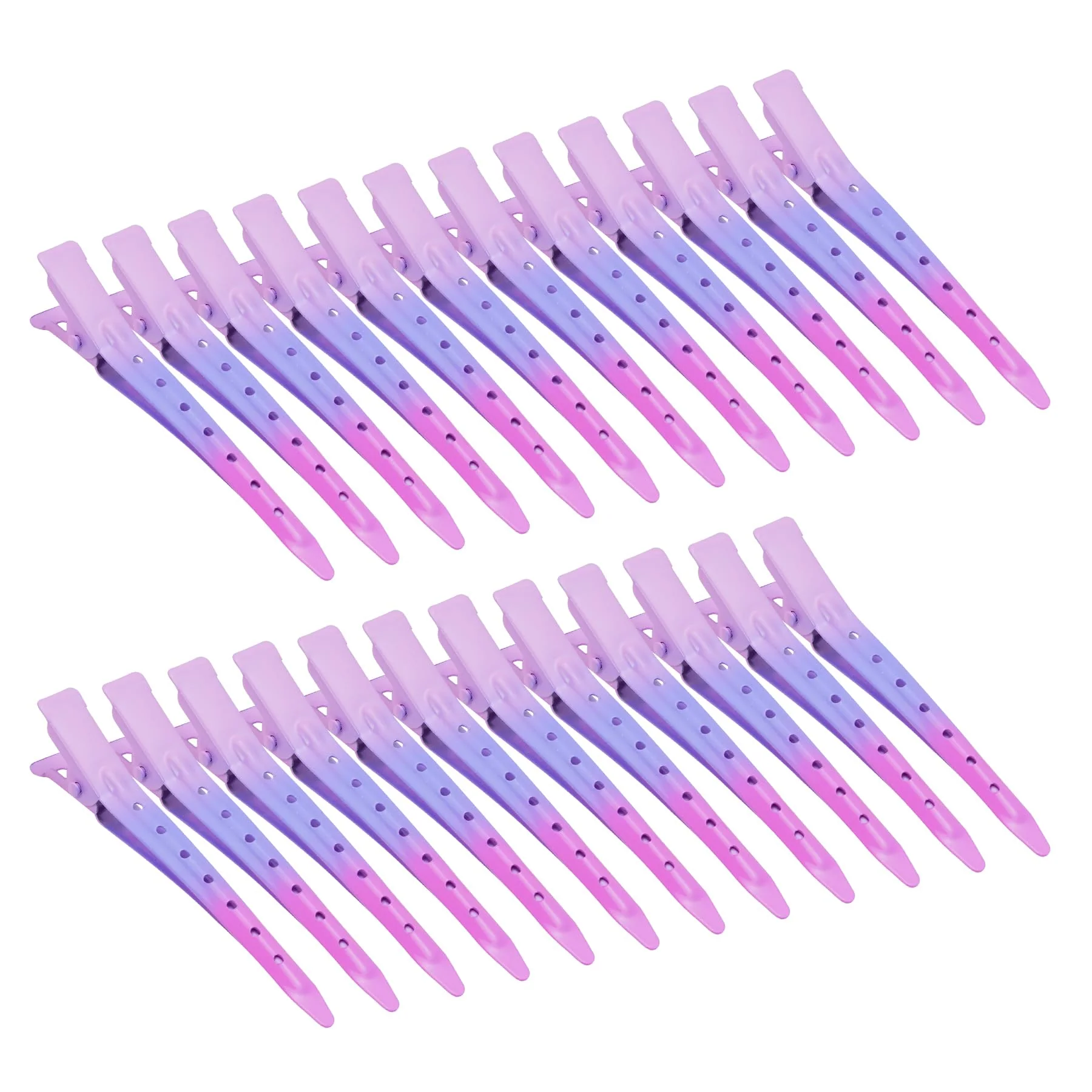 Premium Material 24 Packs Duck Bill Clips Bantoye 2.75 Inches Rustproof Metal Alligator Curl Clips with Holes for Hair Styling Hair Coloring Gradient Pink Contemporary