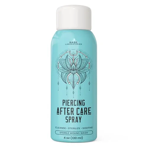 Artisan BASE LABORATORIES Piercing Aftercare Spray 4oz Saline Spray for Piercings Ear Piercing Cleaner Spray Saline Solution for Piercings Piercing Prestigious