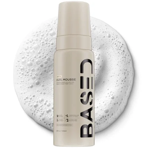First-Class BASED Curl Mousse - Instant Volume Definition with Flexible Hold - Lightweight Formula with Agave Rice Protein - Non-Toxic Silicone for All Elegant