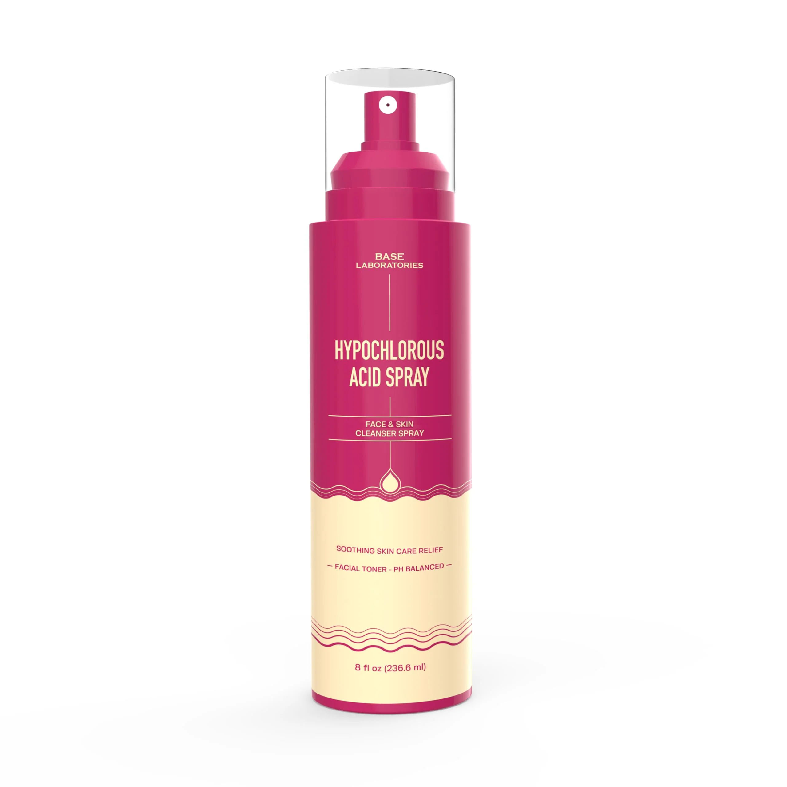 Smart BASE LABORATORIES Hypochlorous Acid Spray for Face Skin - 8 oz - Facial Daily Skin Repair Solution for Sensitive Skin - Hypochlrous HOCL Molecule Next-Generation