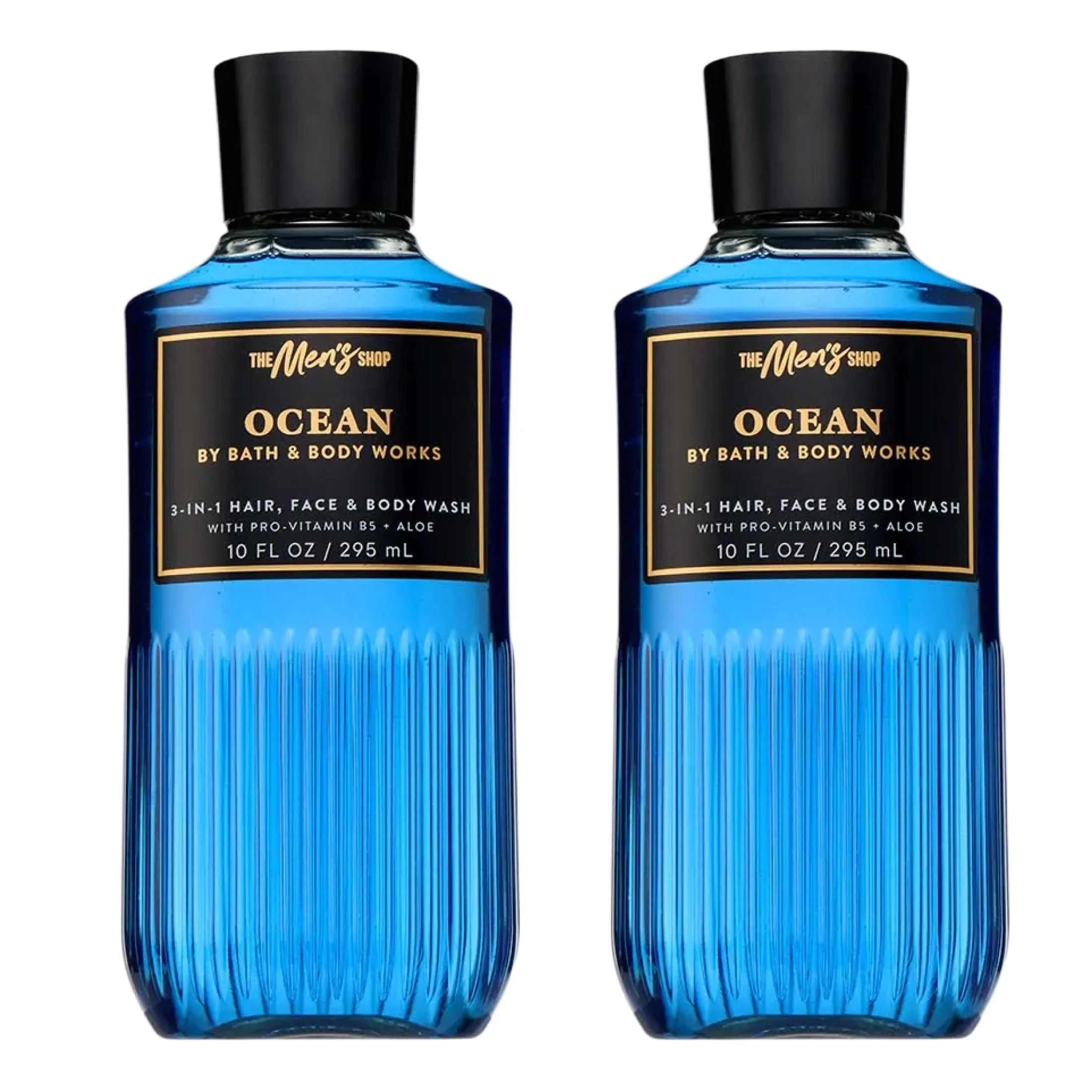 Pure Bath Body Works 3-in-1 Hair Face Body Wash for Men - Ocean Scent Men's Shampoo Cleanser with Pro-Vitamin B5 Aloe Coastal Air Cypress High-Quality