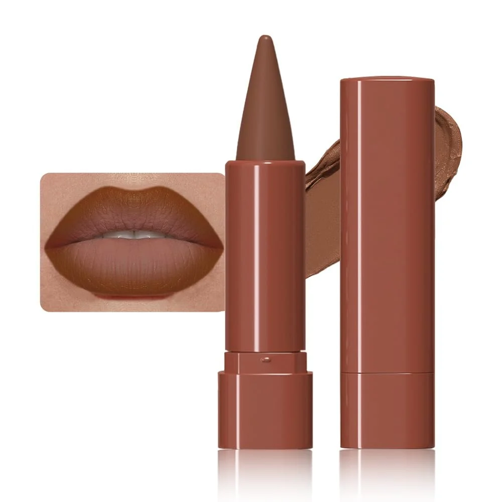 Minimalist BINGBRUSH 2-in-1 Gradient Lip Liner Lipstick Combo Matte Longwear Waterproof Lip Pencil with Cone Tip Smudge Proof Crayon for Ombre Innovative