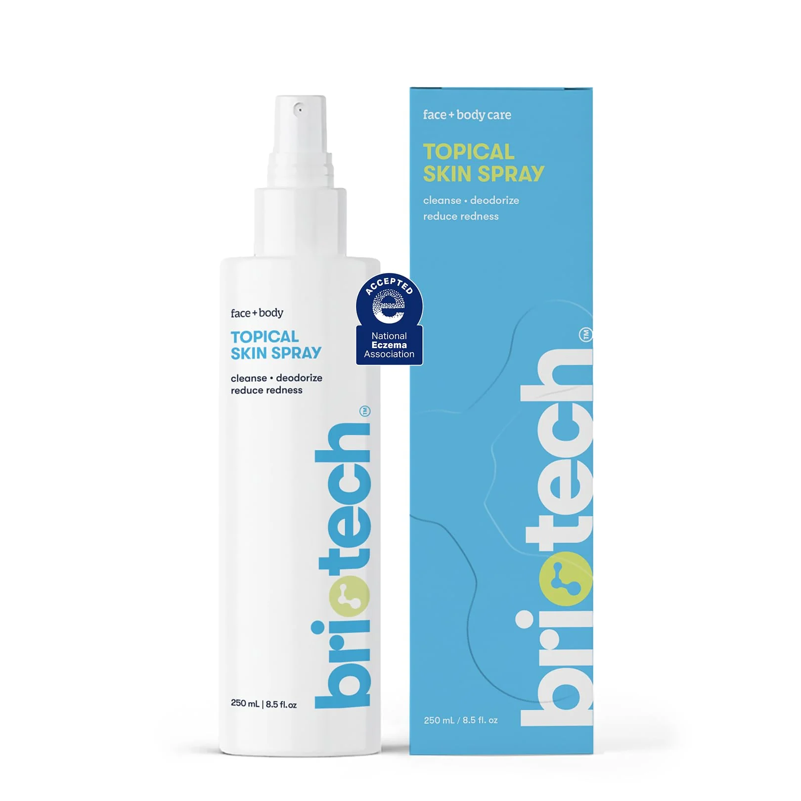 Contemporary BRIOTECH Topical Skin Spray Hypochlorous Acid Spray for Sensitive Skin HOCl Facial Mist Full Body Support Against Irritation Calm Redness Soothe Lightweight
