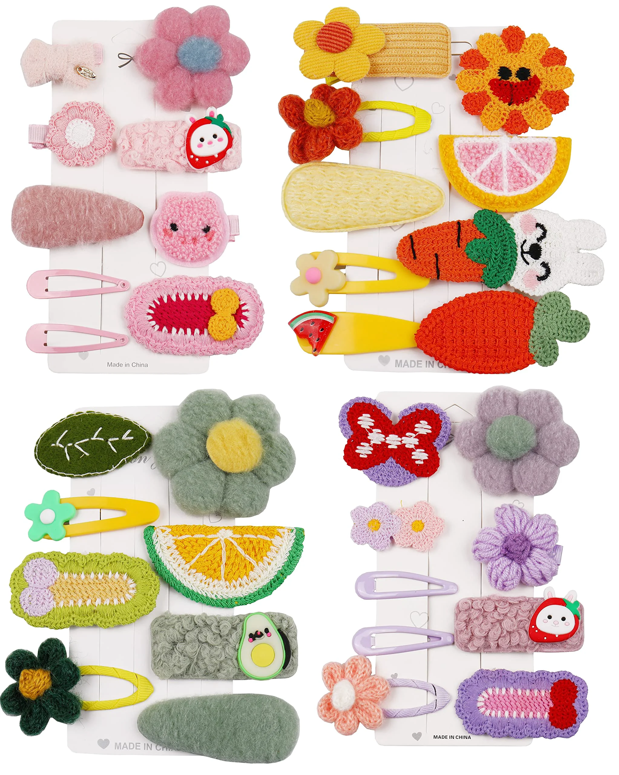 Top-Quality 56PCS Cute Hair Clips Fashion Girls Hair Accessories Flower Fruit Colorful Rainbow Candy Dessert Lovely Animal Barrettes Set Non-slip Metal Snap Pins Reliable