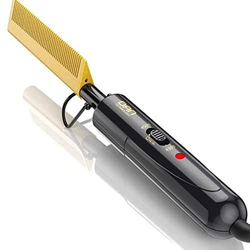 Eco-Friendly DAN Technology hot Comb Electric for Wigs 450℉Small hot Comb for Edges Low and high Temperatures Hair straightening Comb for Black Hair Portable Refined