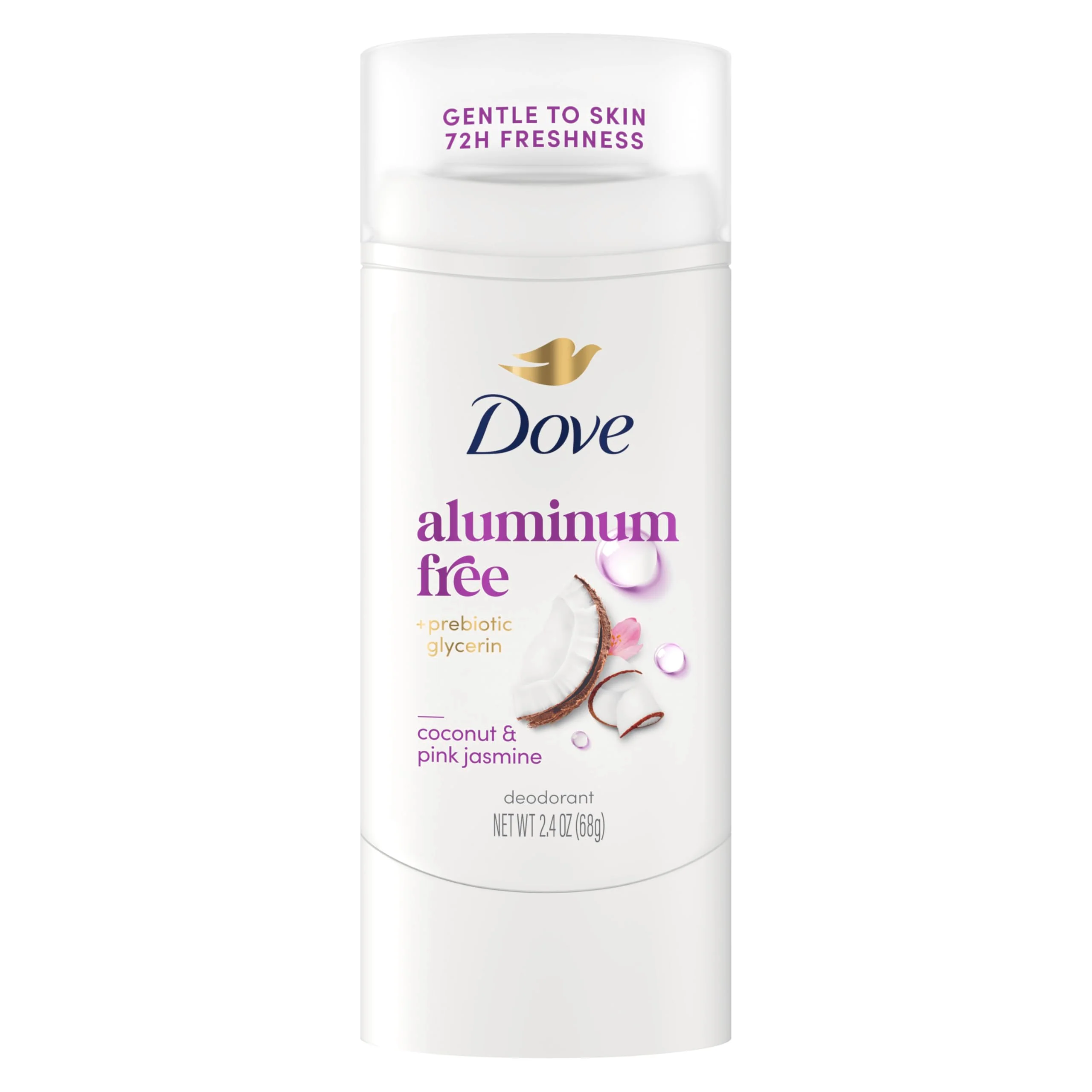 Next-Generation Dove Deodorant Stick for Women Aluminum 72H Odor Protection Coconut Pink Jasmine 2.4 Oz Solid