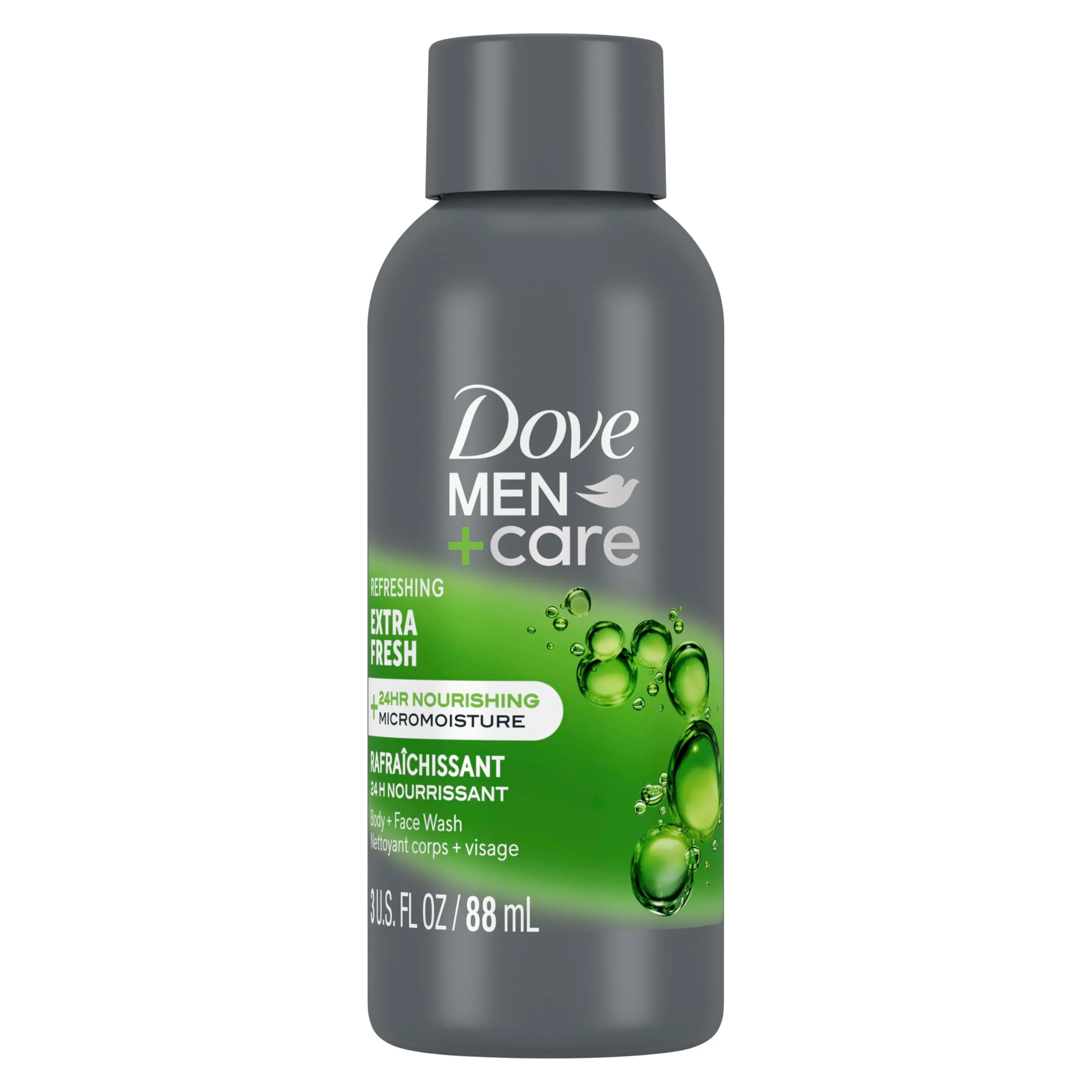 User-Friendly Dove Men Care Refreshing Extra Fresh with 24-Hour Nourishing Micromoisture Technology Body Wash for Men 3 oz Effective