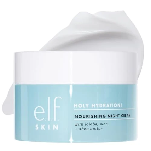 Natural e.l.f. SKIN Holy Hydration Nourishing Night Cream Ultra-Hydrating Moisturizer Infused with Shea Butter Soothes Skin 1.76 Oz Packaging May Vary Proven