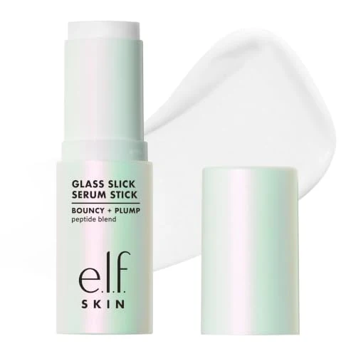 Elite e.l.f. SKIN Glass Slick Serum Stick Balm Face Serum Helps Visibly Plump Smooth Complexion with Nourishing Peptides Vegan Cruelty- Natural