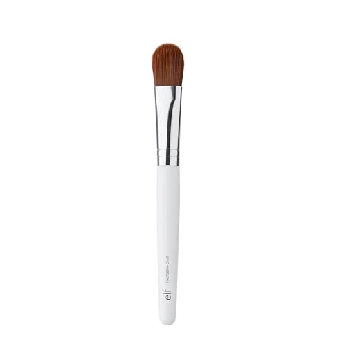 Elegant e.l.f. Foundation Brush Tapered Face Makeup Brush For A Ultra-Smooth Poreless Finish For Cream Or Liquid Formulas Vegan Cruelty- Convenient