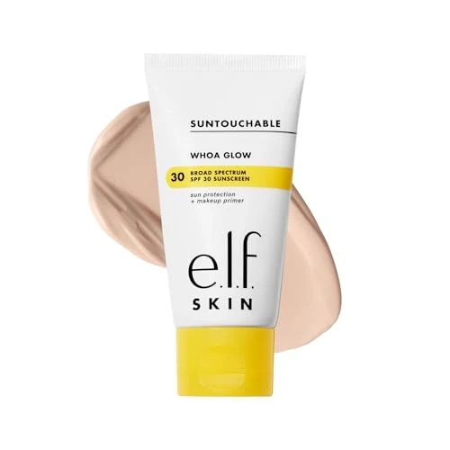 Verified e.l.f. SKIN Suntouchable Whoa Glow SPF 30 Face Sunscreen Makeup Primer with Hyaluronic Acid Vegan Cruelty- Sunlight Environmentally Friendly