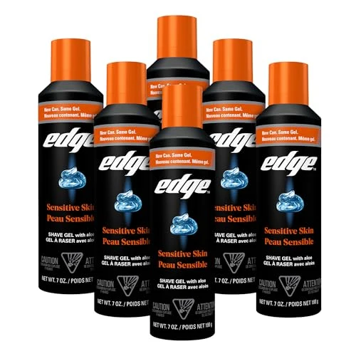 Superior Edge Shaving Gel for Men Sensitive Skin with Aloe 6 Pack Moisturizes Protects Soothes Reduces Skin Irritation Environmentally Friendly