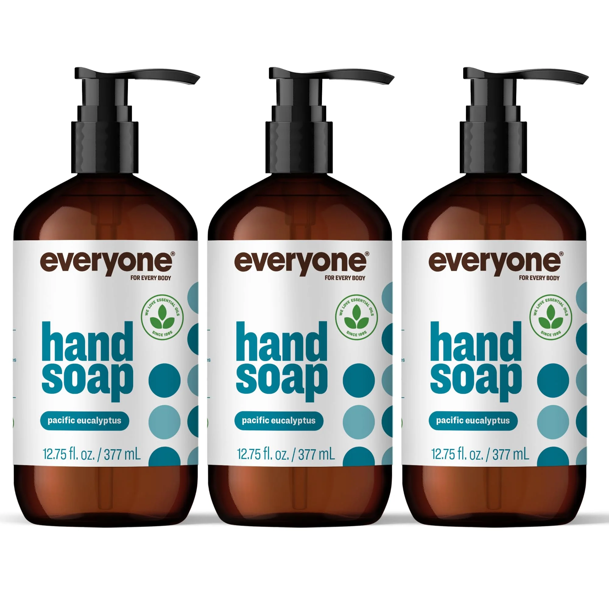 Flexible Everyone Liquid Hand Soap 12.75 Ounce Pack of 3 Pacific Eucalyptus made with Essential Oils for Kitchen and Bathroom Premium Material