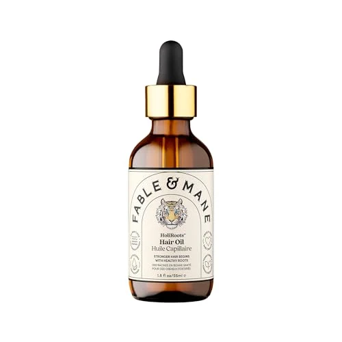 High-Quality Fable and Mane Hair Oil - HoliRoots Strengthening Serum for Damaged Frizzy Hair with Ashwagandha Castor Oil Scalp Treatment - 1.8FL oz Effective