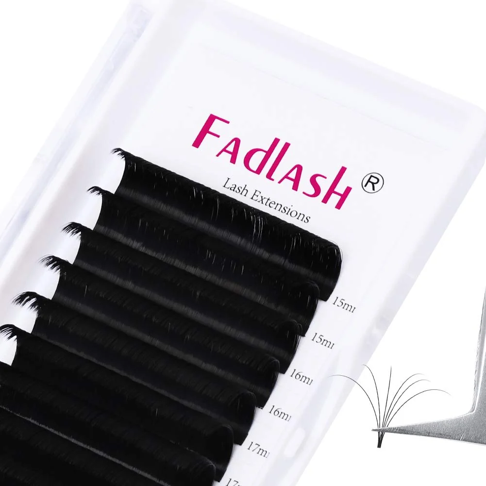 Top-Quality Volume Lash Extensions Easy Fan Eyelashes Extension 0.03 0.05 0.07 0.10 Thickness Rapid Blooming Self Fanning Eyelash Extensions Faux Mink Easy Fan Genuine